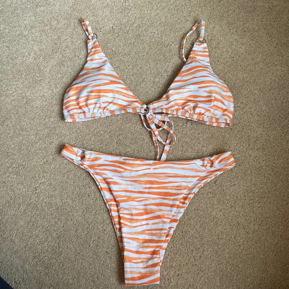 Orange print bikini